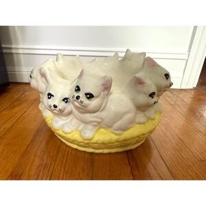 Circle of cats ring vintage cat planter large ceramic bowl Bellini Italy